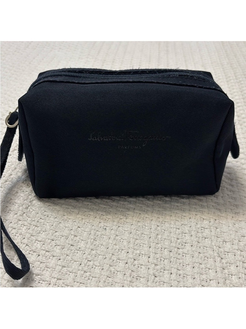 SALVATORE FERRAGAMO make up bag DOP kit toiletries bag cosmetic bag navy OS